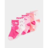 Baby Design Socks - Pack of 5 White 3-5.5