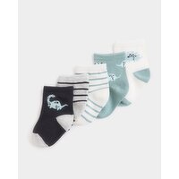 Baby Design Socks - Pack Of 5 Dark-Grey 3-5.5