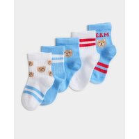 Baby Design Socks - Pack Of 5 Red-Blue 6-8.5