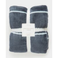 Printed Fleece Throw Navy 