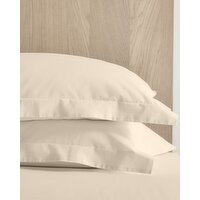 Non Iron Percale Oxford Pillowcase 180 Thread Count - Pack Of 2 Cream 
