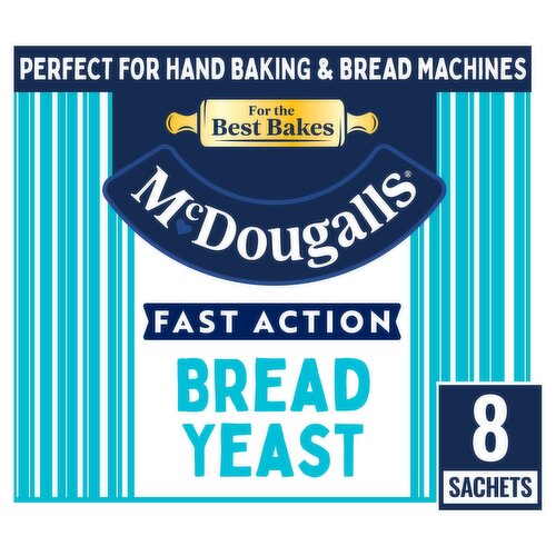 McDougalls Baking Fast Action Bread Yeast Sachets 8x7g (56g)