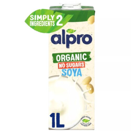 Alpro Organic Soya No Sugars Long Life Dairy Free Drink 1L