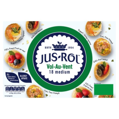 Jus-Rol 18 Medium Vol-Au-Vent 313g
