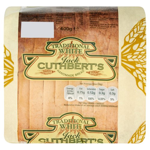 Jack Cuthbert's Traditional White Handmade Bread 400g