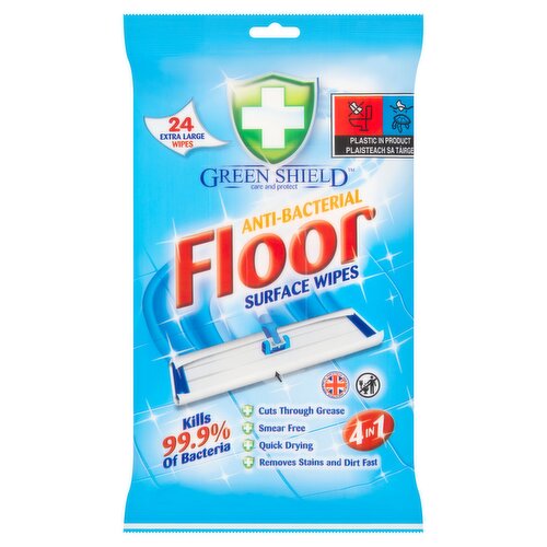 Green Shield 24 Extra Large Anti-bacterial Floor Surface Wipes