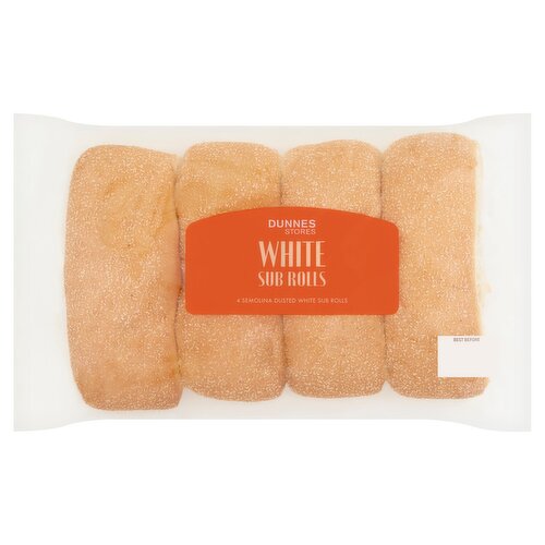 Dunnes Stores 4 White Sub Rolls 290g