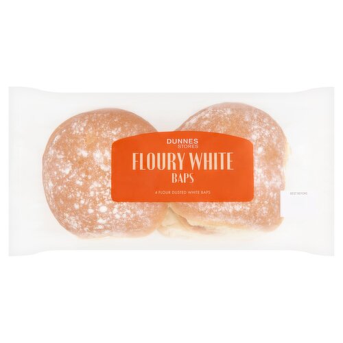 Dunnes Stores 4 Floury White Baps 320g