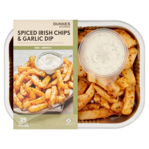 Dunnes Stores Spiced Irish Chips & Garlic Dip 450g