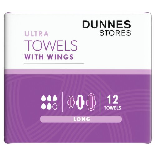 Dunnes Stores 12 Long Ultra Towels with Wings