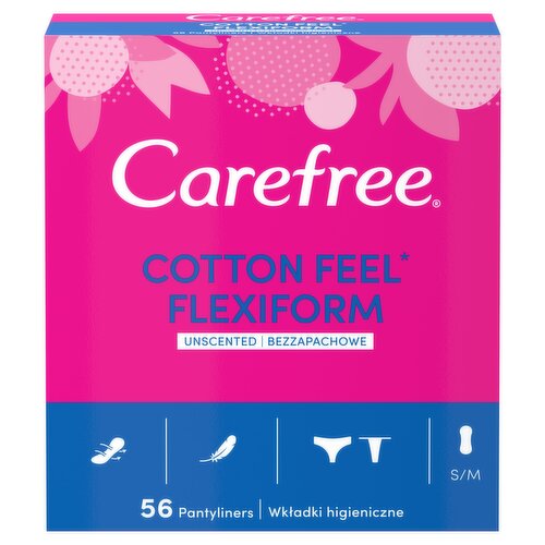 Carefree Cotton Flexiform Unscented Pantyliners 56ct