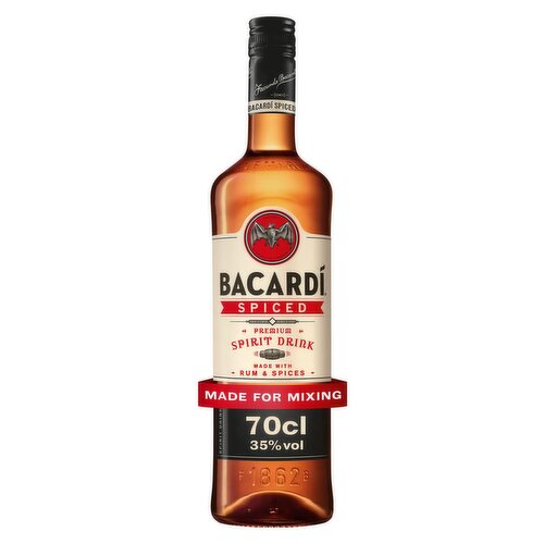 BACARDÍ Spiced Premium Rum Spirit Drink, 70cl
