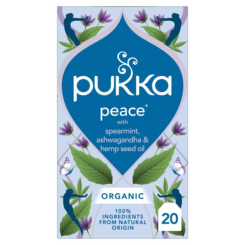 Pukka Organic Peace Tea With Chamomile 20 Home Compostable Herbal Tea Bags 30g