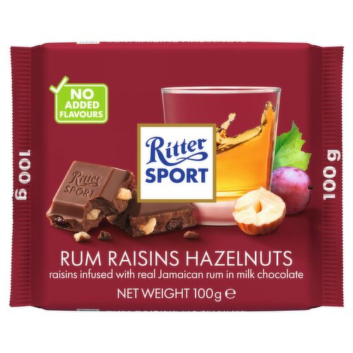 Ritter Sport Rum Raisins Hazelnuts 100g