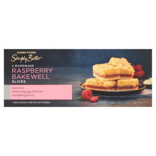 Dunnes Stores Simply Better 4 Handmade Raspberry Bakewell Slices 200g