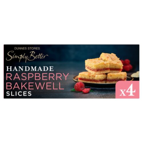 Dunnes Stores Simply Better 4 Handmade Raspberry Bakewell Slices 200g