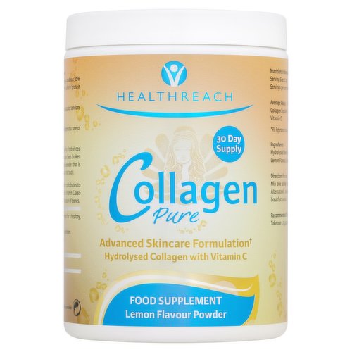 HealthReach Collagen Pure Food Supplement Lemon Flavour Powder 200g ...