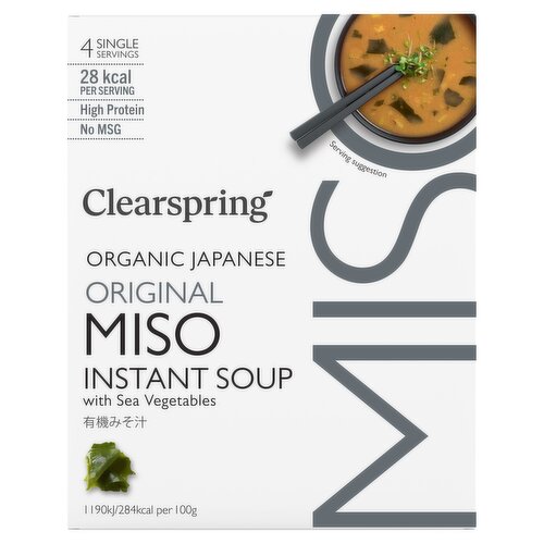 Clearspring Organic Japanese Miso Instant Soup with Sea Vegetables 40g (4 x 10g)