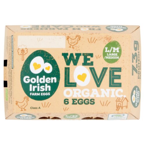 Golden Irish 6 Organic Eggs