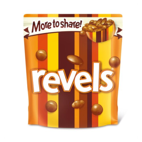 Revels Milk Chocolate with Raisins, Coffee or Orange Bites Sharing Pouch Bag 205g