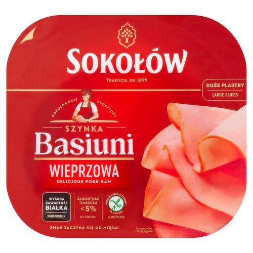 Sokołów Basiuni Ham Large Slices 140g