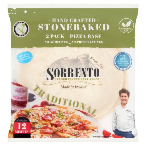 Sorrento 2 Hand Crafted Stonebaked Pizza Base 400g