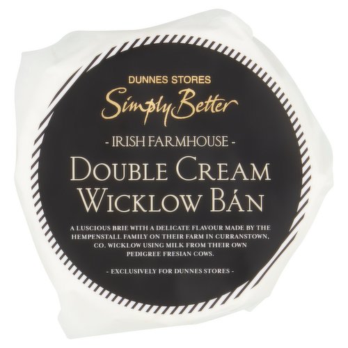 Dunnes Stores Simply Better Irish Farmhouse Double Cream Wicklow Bán 150g