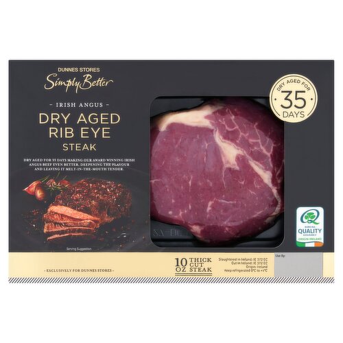Dunnes Stores Simply Better Irish Angus Dry Aged Rib Eye Steak 284g