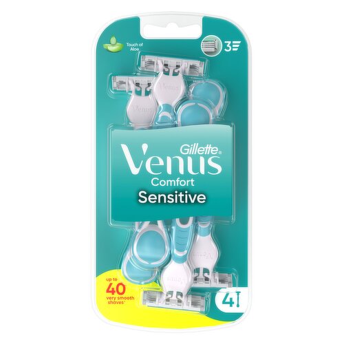 Gillette Venus Comfort Sensitive Razors, Pack Of 4