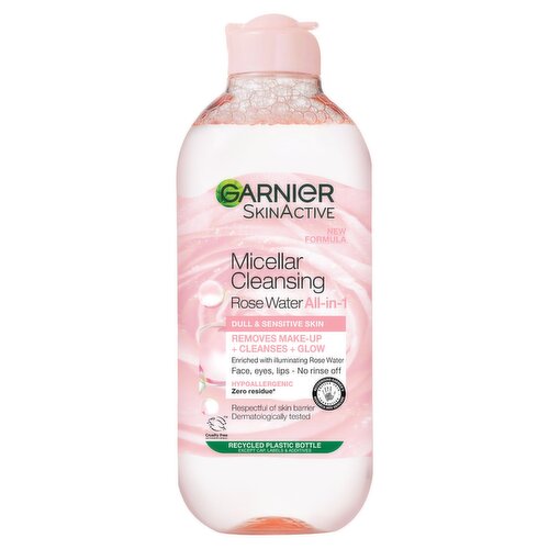 Garnier Micellar Rose Water, Gentle face Cleanser & Makeup Remover, Cleanse & Glow Formula, 400ml
