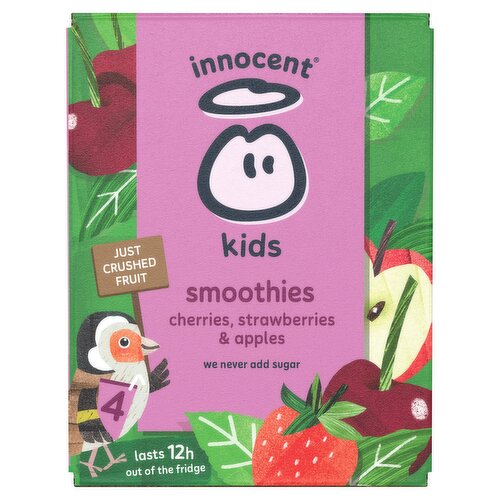 innocent Kids Cherries, Strawberries & Apples Smoothies 4 x 150ml