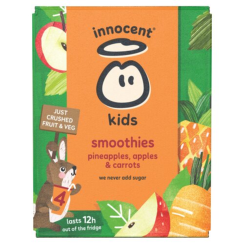 innocent Kids Pineapples, Apples & Carrots Smoothies 4x150ml