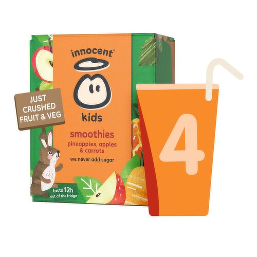 innocent Kids Pineapples, Apples & Carrots Smoothies 4x150ml