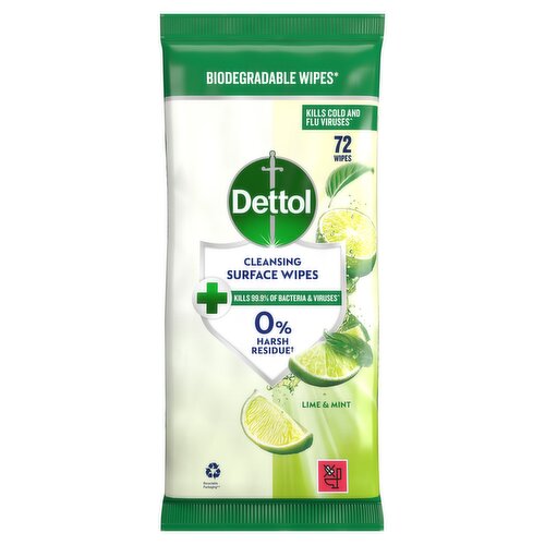 Dettol Lime & Mint Cleansing Surface Wipes 72
