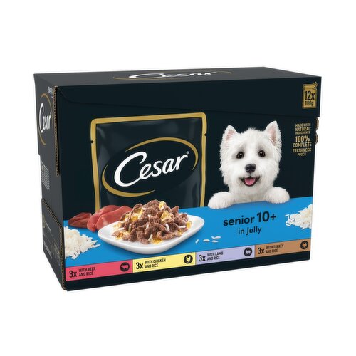CESAR® Senior Wet Dog Food Pouches Mixed Selection in Jelly 12 x 100g
