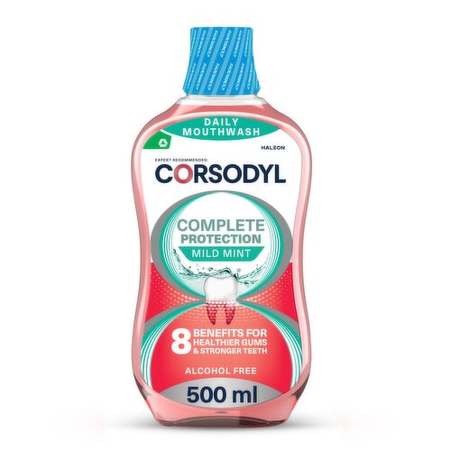 Corsodyl Complete Protection Gum Care Mouthwash Mild Mint 500 ml