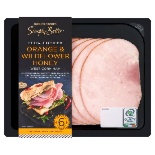 Dunnes Stores Simply Better Slow Cooked Orange & Wildflower Honey West Cork Ham 120g