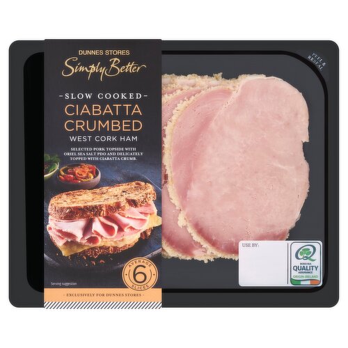 Dunnes Stores Simply Better Slow Cooked Ciabatta Crumbed West Cork Ham 120g