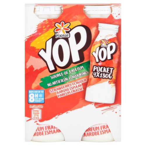 Yoplait YOP Strawberry Flavour 4 x 180g (720g)