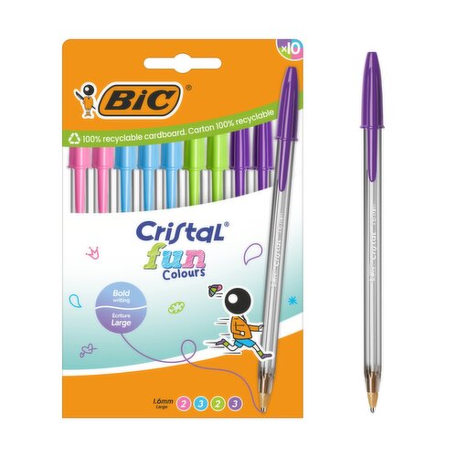 BIC Cristal Fun Ball Pens x10