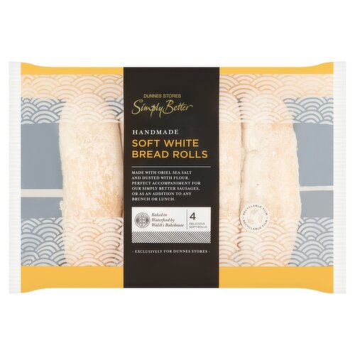 Dunnes Stores Simply Better 4 Handmade Soft White Bread Rolls 320g