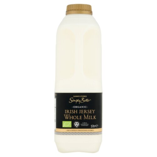 Dunnes Stores Simply Better Organic Irish Jersey Whole Milk 1 Ltr
