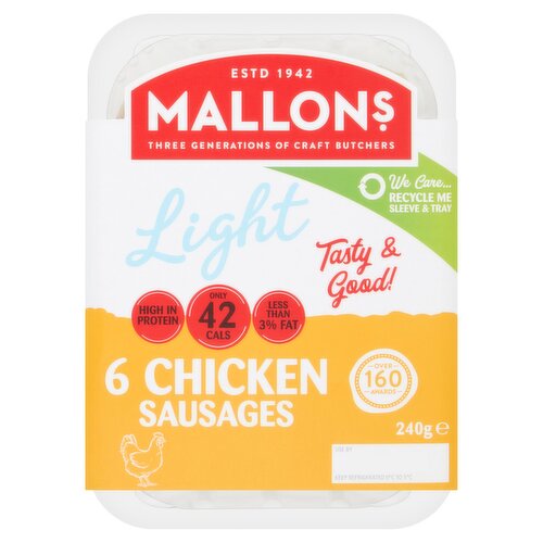 Mallons 6 Light Chicken Sausages 240g