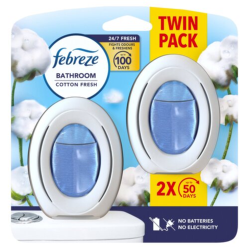 Febreze Bathroom Continuous Air Freshener Cotton Fresh 2Ct