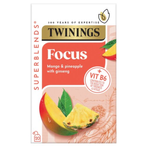 Twinings Superblends Focus Mango & Pineapple with Ginseng Tea Bags 30g