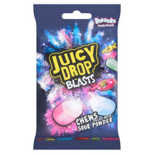 Bazooka Juicy Drop Blasts Chews Sour Filled with Powder 45g