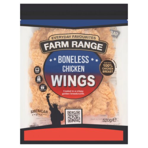 Farm Range American Style Boneless Chicken Wings 520g