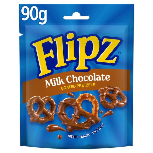 Flipz Milk Chocolate Coated Pretzel Snacks 90g
