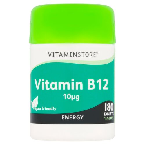 Vitaminstore 180 Vitamin B12 10µg Energy Tablets 1-A-Day