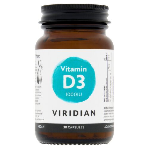 Viridian Vitamin D3 1000IU 30 Capsules